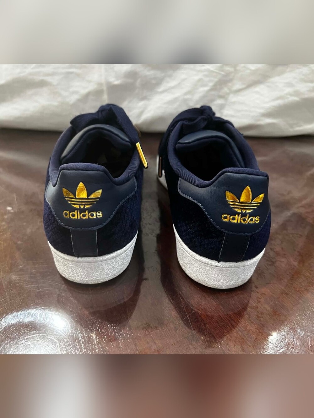Adidas Superstar Navy Velvet Sneakers - Picture 4 of 8